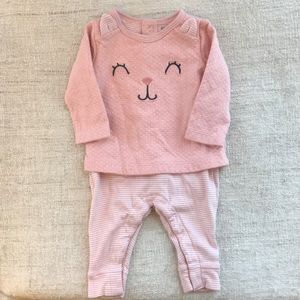 Carter’s pink cat ear mock layered jumpsuit